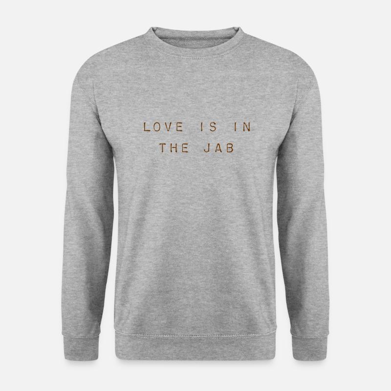 Love is in the jab - Unisex Pullover - Weißgrau meliert