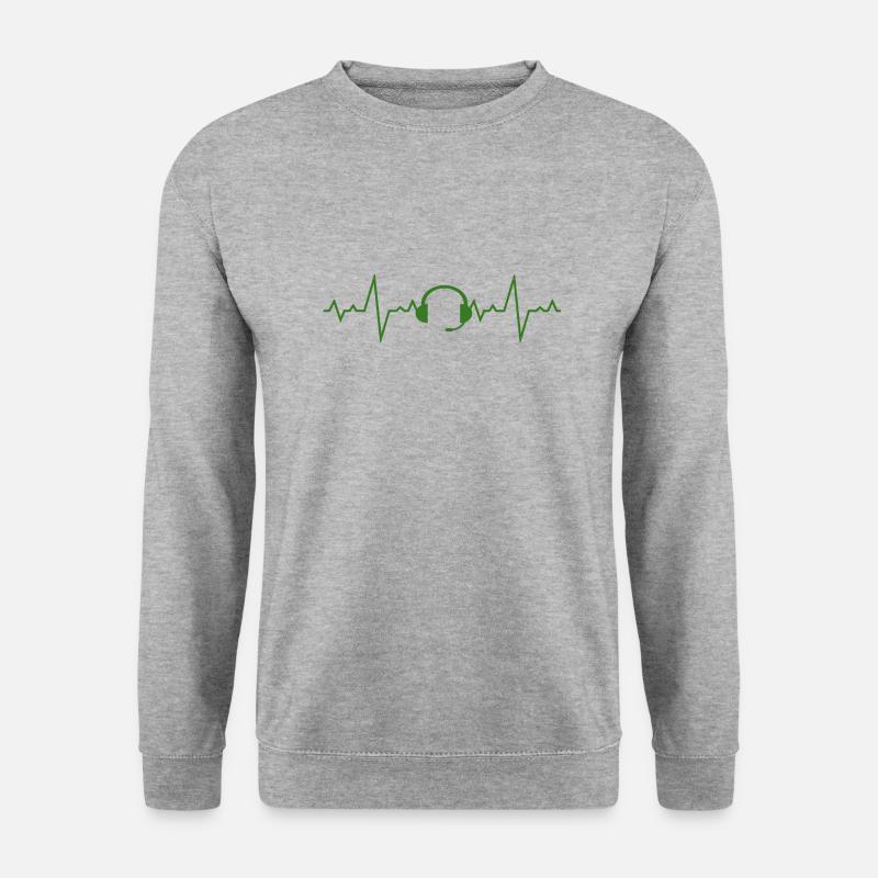 Heartbeat Headset Gaming Pulse - Unisex Sweatshirt - salt & pepper