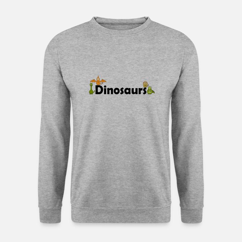 Dino Dinosaurier - Unisex Pullover - Weißgrau meliert