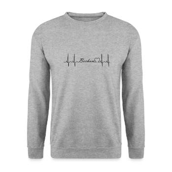 Bochum - Unisex Pullover - Weißgrau meliert - Vorne - Alina (178cm) & Michal (187cm)