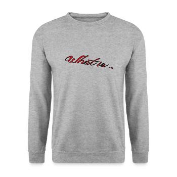 What is - Unisex Pullover - Weißgrau meliert - Vorne - Alina (178cm) & Michal (187cm)
