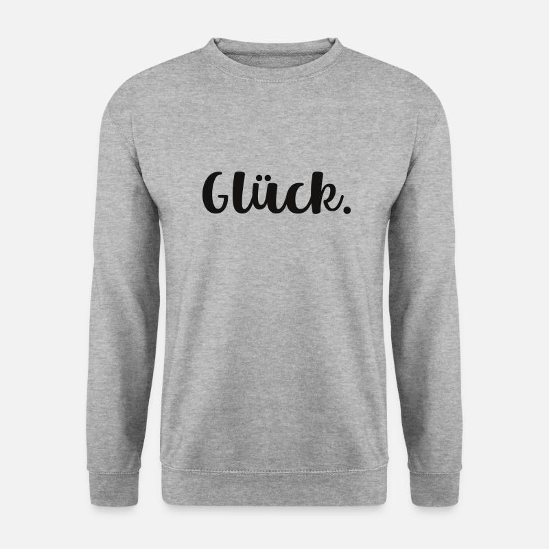 Glück - Unisex Pullover - Weißgrau meliert