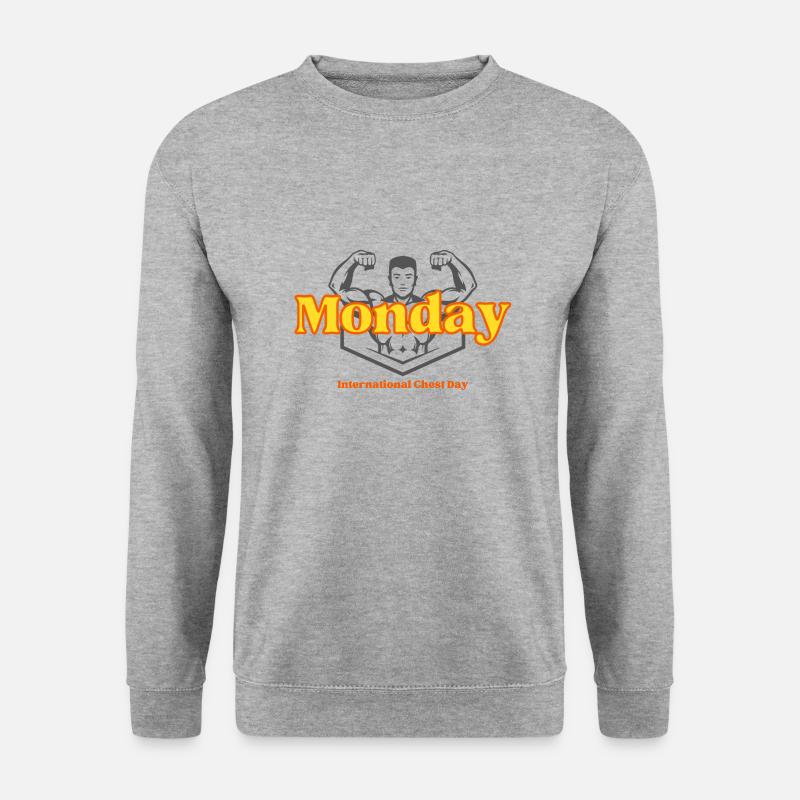 Monday International Chest Day - Unisex Pullover - Weißgrau meliert