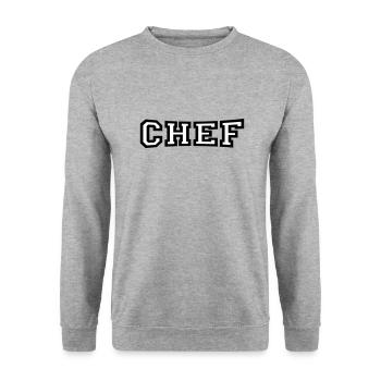 Chef - Unisex Pullover - Weißgrau meliert - Vorne - Alina (178cm) & Michal (187cm)