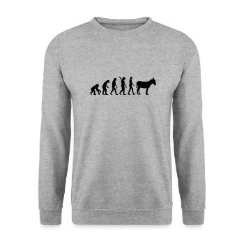 Evolution Bourrique - Sweat-shirt Unisexe - gris chiné - Devant - Alina (178cm) & Michal (187cm)