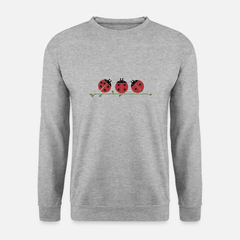 Süße Glückskäfer - Unisex Pullover - Weißgrau meliert