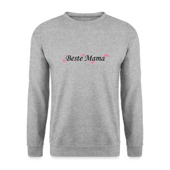 Beste Mama - Unisex Pullover - Weißgrau meliert - Vorne - Alina (178cm) & Michal (187cm)