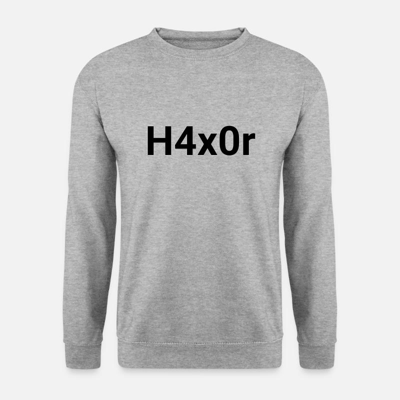 H4x0r | Hacker Design 2.0 - Unisex Pullover - Weißgrau meliert
