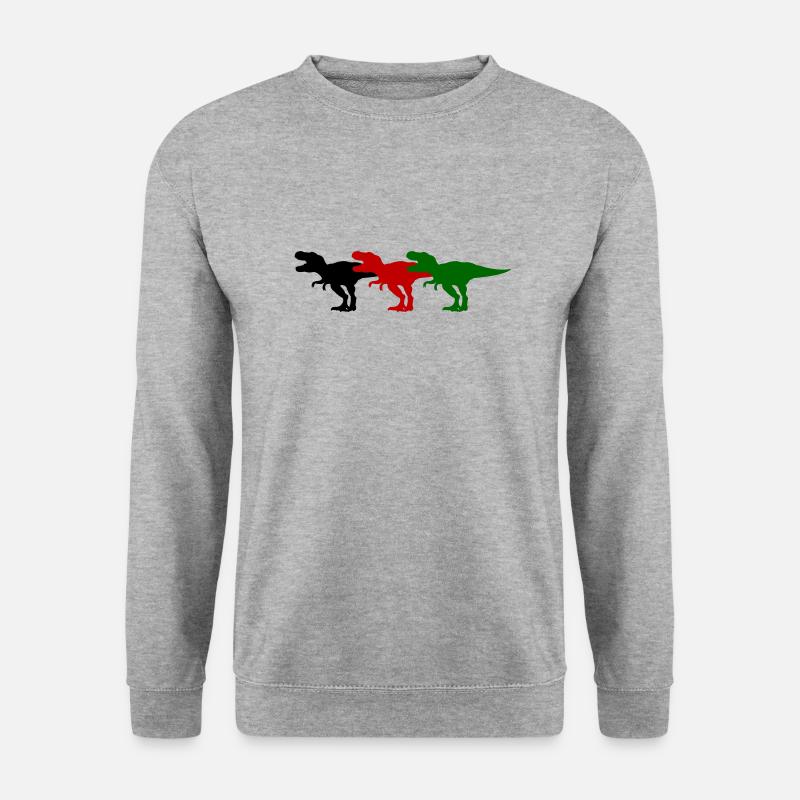 Dinosaurier - Unisex Pullover - Weißgrau meliert