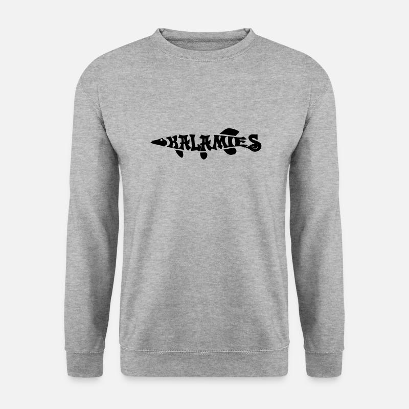 Fischmann Hecht - Unisex Pullover - Weißgrau meliert