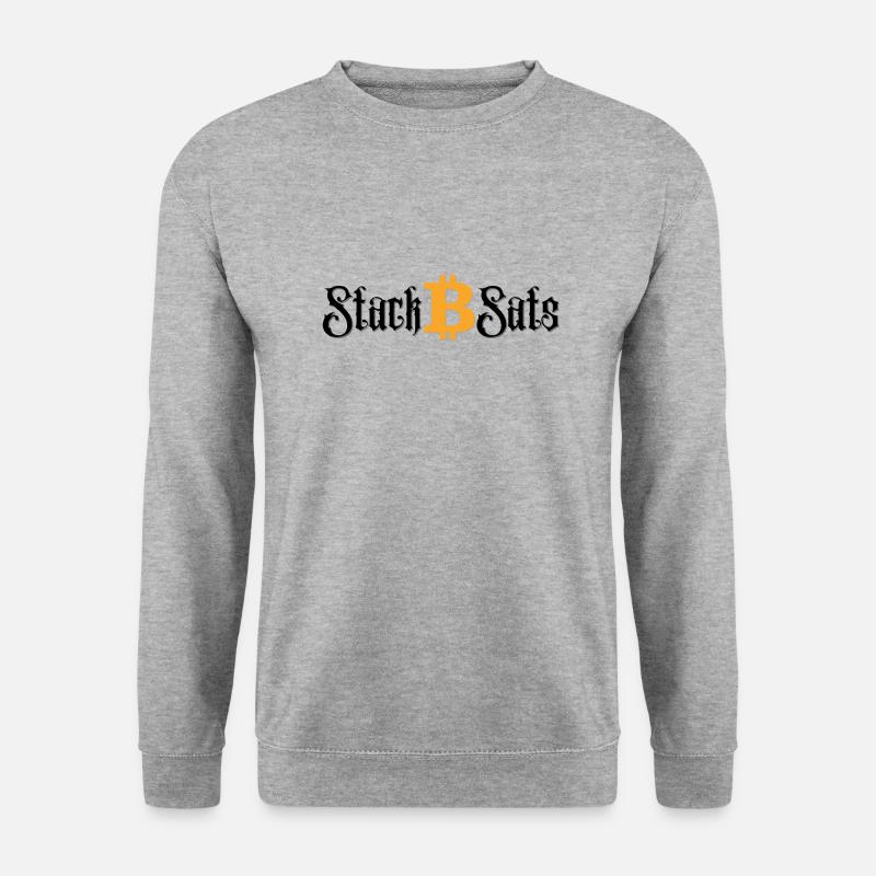 Stack Sats Bitcoin - Unisex Pullover - Weißgrau meliert