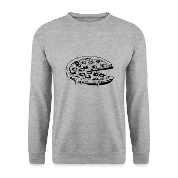Pizza Fast Food Pizzeria - Unisex Sweatshirt - salt & pepper - Front - Alina (178cm) & Michal (187cm)