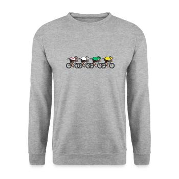 Cyclist All of France Champions Jerseys - Unisex Sweatshirt - salt & pepper - Front - Alina (178cm) & Michal (187cm)