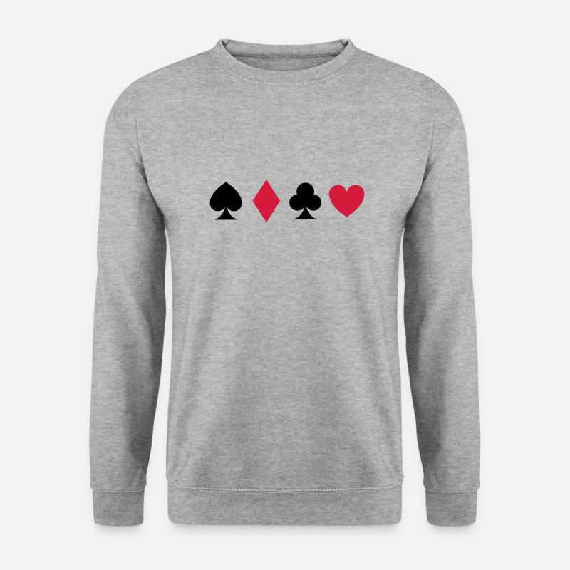 Poker Card - Unisex Pullover - Weißgrau meliert
