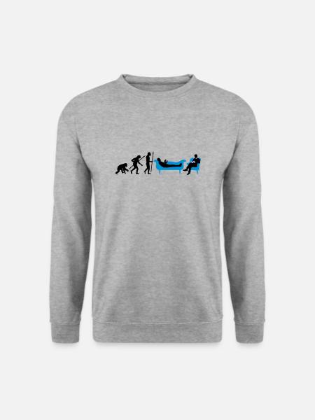 evolution_therapeut_psychologe_11_2016_b - Unisex Pullover - Weißgrau meliert