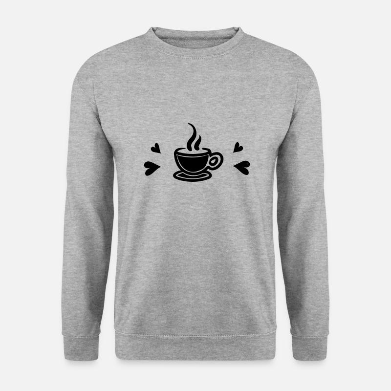 I love Coffee - Unisex Pullover - Weißgrau meliert