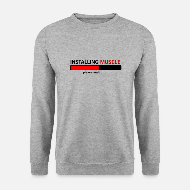 INSTALLING MUSCLE PLEASE WAIT..... - Unisex Pullover - Weißgrau meliert
