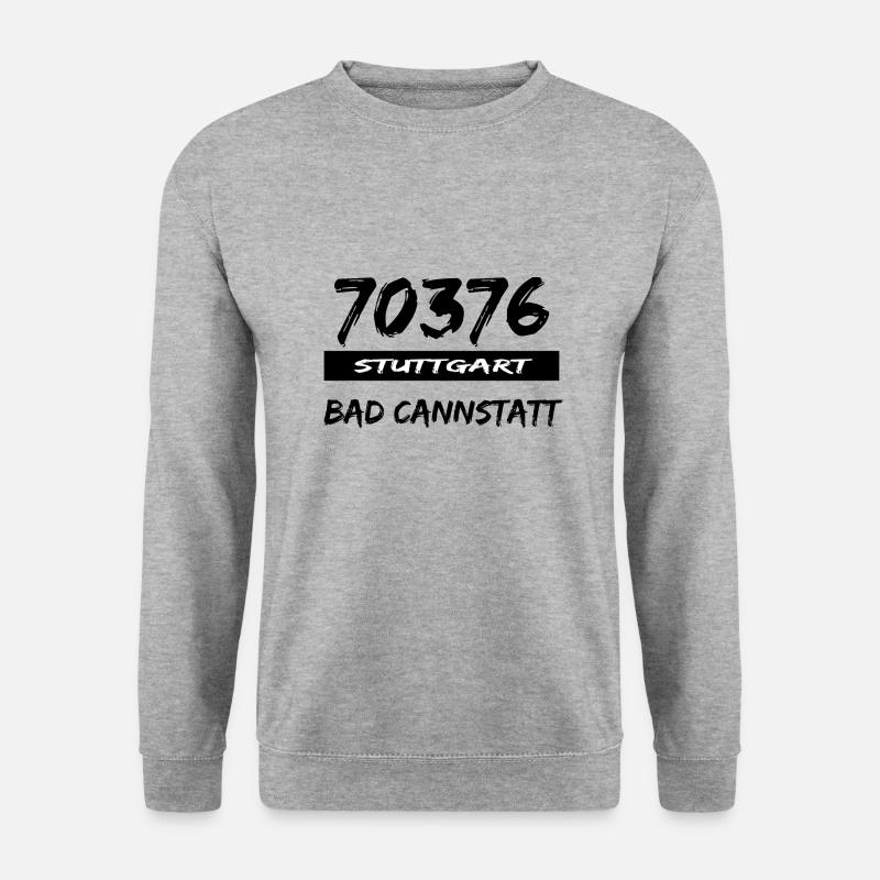 70376 Stuttgart Bad Cannstatt Postleitzahl tshirt - Unisex Pullover - Weißgrau meliert