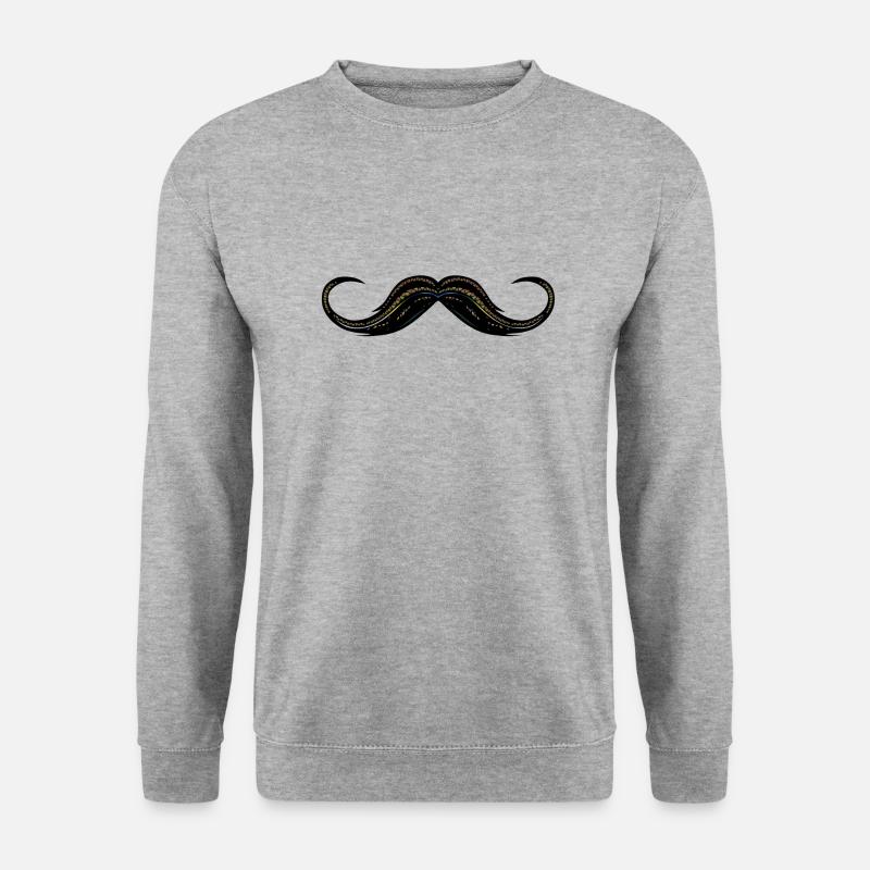 Schnurrbart Schnurrbart - Unisex Pullover - Weißgrau meliert