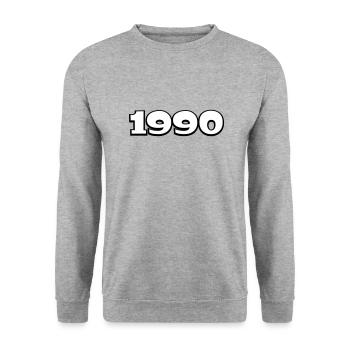 Year of birth 1990 - Unisex Sweatshirt - salt & pepper - Front - Alina (178cm) & Michal (187cm)