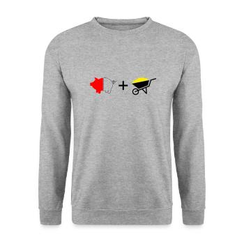 T shirt Guido - Unisex Pullover - Weißgrau meliert - Vorne - Alina (178cm) & Michal (187cm)