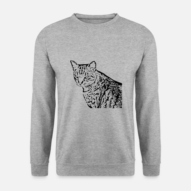 Katze Kätzchen Tigerkatze - Unisex Pullover - Weißgrau meliert
