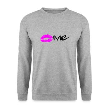 Kiss me - Unisex Pullover - Weißgrau meliert - Vorne - Alina (178cm) & Michal (187cm)