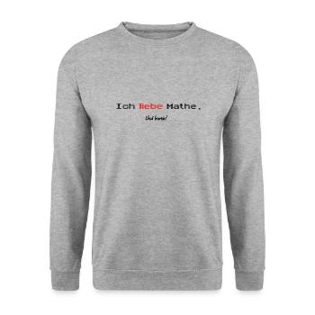 Mathe Ironie Shirt - Unisex Pullover - Weißgrau meliert - Vorne - Alina (178cm) & Michal (187cm)