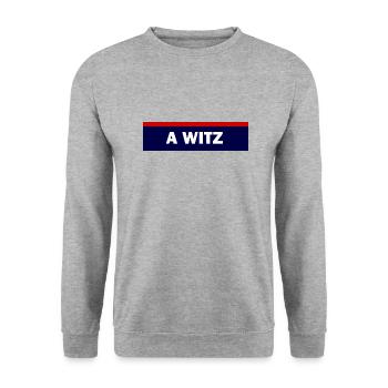 Polizei Spruch Dialekt Witz - Unisex Pullover - Weißgrau meliert - Vorne - Alina (178cm) & Michal (187cm)