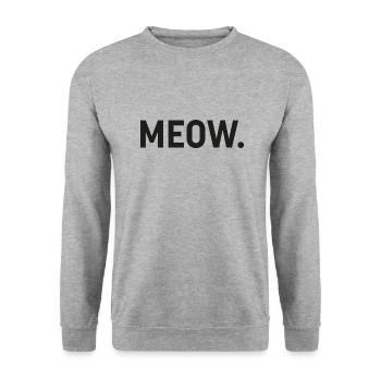 Meow - Unisex Sweatshirt - salt & pepper - Front - Alina (178cm) & Michal (187cm)