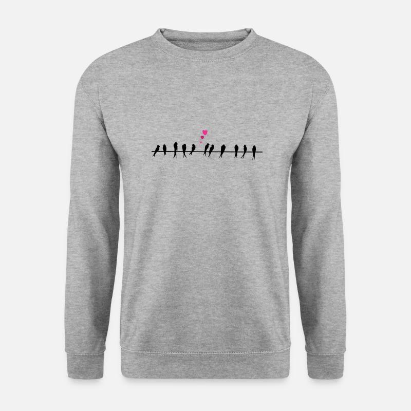 Vogel - Unisex Pullover - Weißgrau meliert