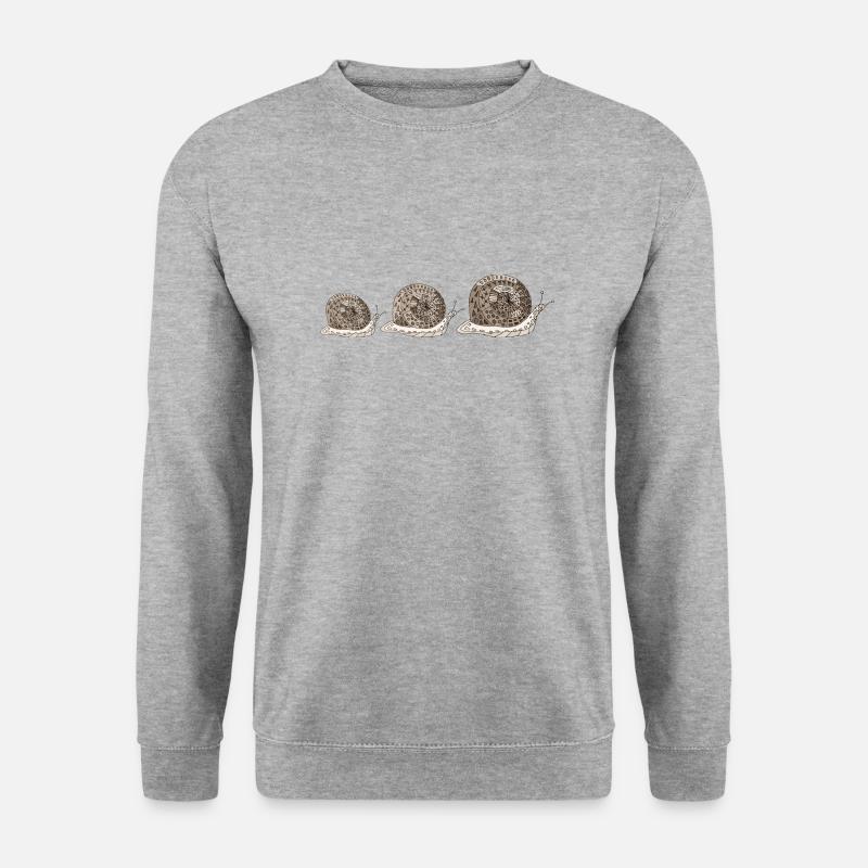 Schnecken - Unisex Pullover - Weißgrau meliert