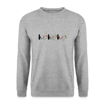 HoHoHo, es ist Weihnachten! - Unisex Pullover - Weißgrau meliert - Vorne - Alina (178cm) & Michal (187cm)