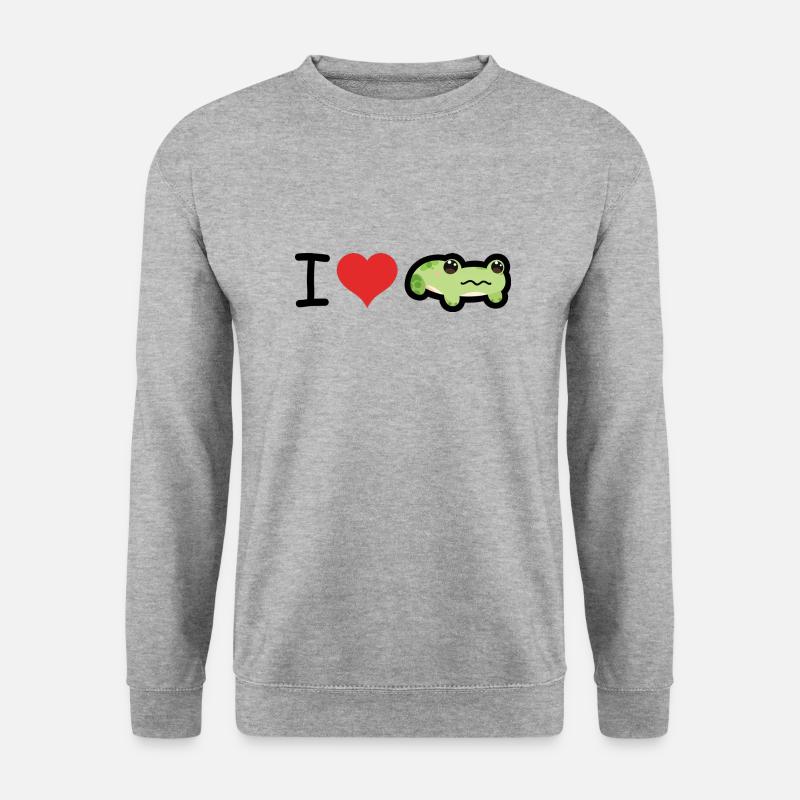I love Frogs - Frog Memes - Unisex Pullover - Weißgrau meliert