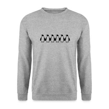 Pinguine - Sweat-shirt Unisexe - gris chiné - Devant - Alina (178cm) & Michal (187cm)