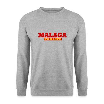 Malaga pour vivre - Malaga for life - Sweat-shirt Unisexe - gris chiné - Devant - Alina (178cm) & Michal (187cm)