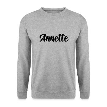 Annette - Unisex Pullover - Weißgrau meliert - Vorne - Alina (178cm) & Michal (187cm)