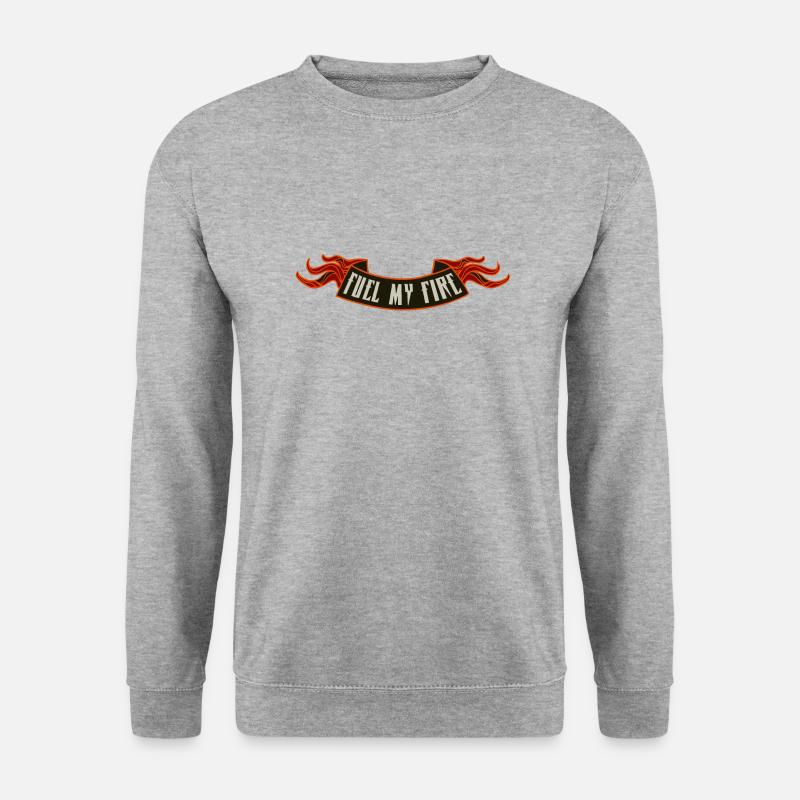 Zünde mein Feuer an - Unisex Pullover - Weißgrau meliert