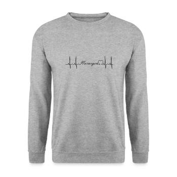 Norway - Unisex Sweatshirt - salt & pepper - Front - Alina (178cm) & Michal (187cm)