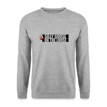 goose on the loose - Unisex Sweatshirt - salt & pepper - Front - Alina (178cm) & Michal (187cm)
