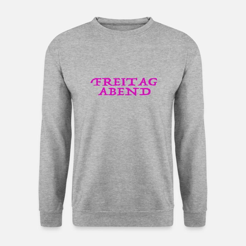 Freitag-Abend PINK - Unisex Pullover - Weißgrau meliert