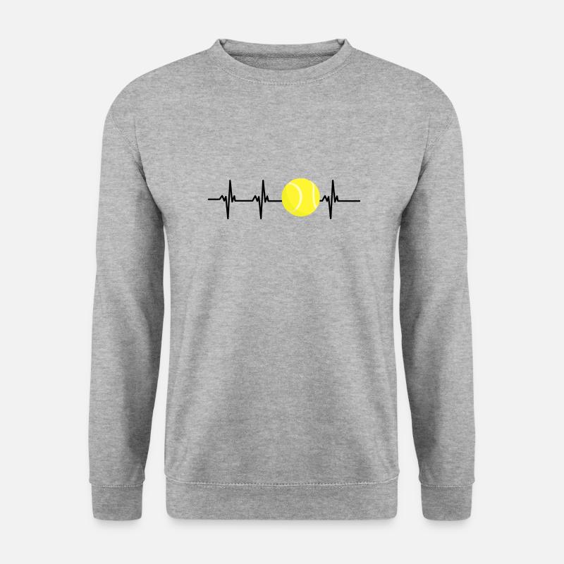Tennis-Herzschlag - Unisex Pullover - Weißgrau meliert