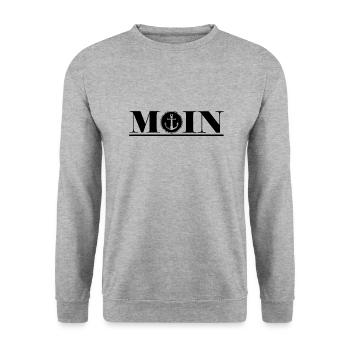 Moin - Unisex Pullover - Weißgrau meliert - Vorne - Alina (178cm) & Michal (187cm)