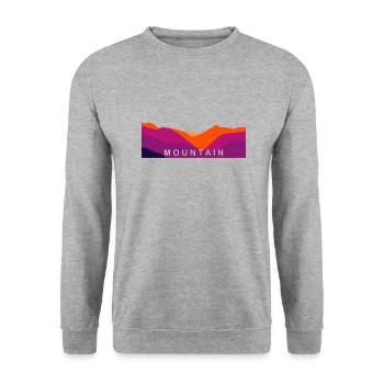 Bergsilouette Mountain - Unisex Pullover - Weißgrau meliert - Vorne - Alina (178cm) & Michal (187cm)