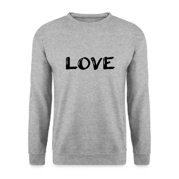 ICH LIEBE DICH. PAAR. ICH HABE GERADE GEHEIRATET. Junggesellinnenabschied. LIEBE - Unisex Pullover - Weißgrau meliert - Vorne - Alina (178cm) & Michal (187cm)