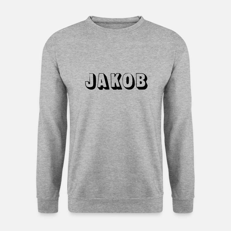 Name - Jakob - Unisex Pullover - Weißgrau meliert