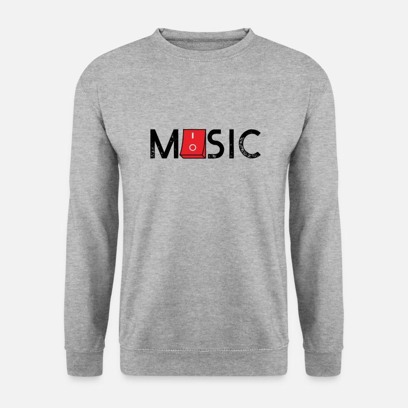 Music On Off - Unisex Pullover - Weißgrau meliert