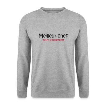 Meilleur chef tout simplement - Sweat-shirt Unisexe - gris chiné - Devant - Alina (178cm) & Michal (187cm)