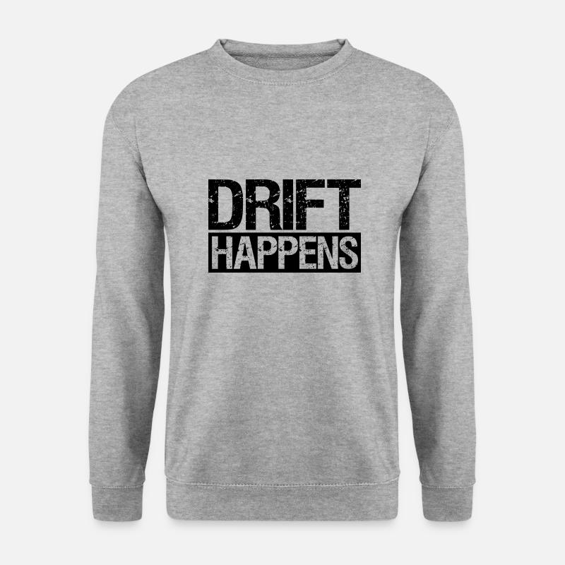Drift happens Geschenk Wagen Autofans Mechaniker - Unisex Pullover - Weißgrau meliert