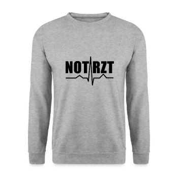 Notarzt Puls Krankenwagen Medizin Geschenk - Unisex Pullover - Weißgrau meliert - Vorne - Alina (178cm) & Michal (187cm)